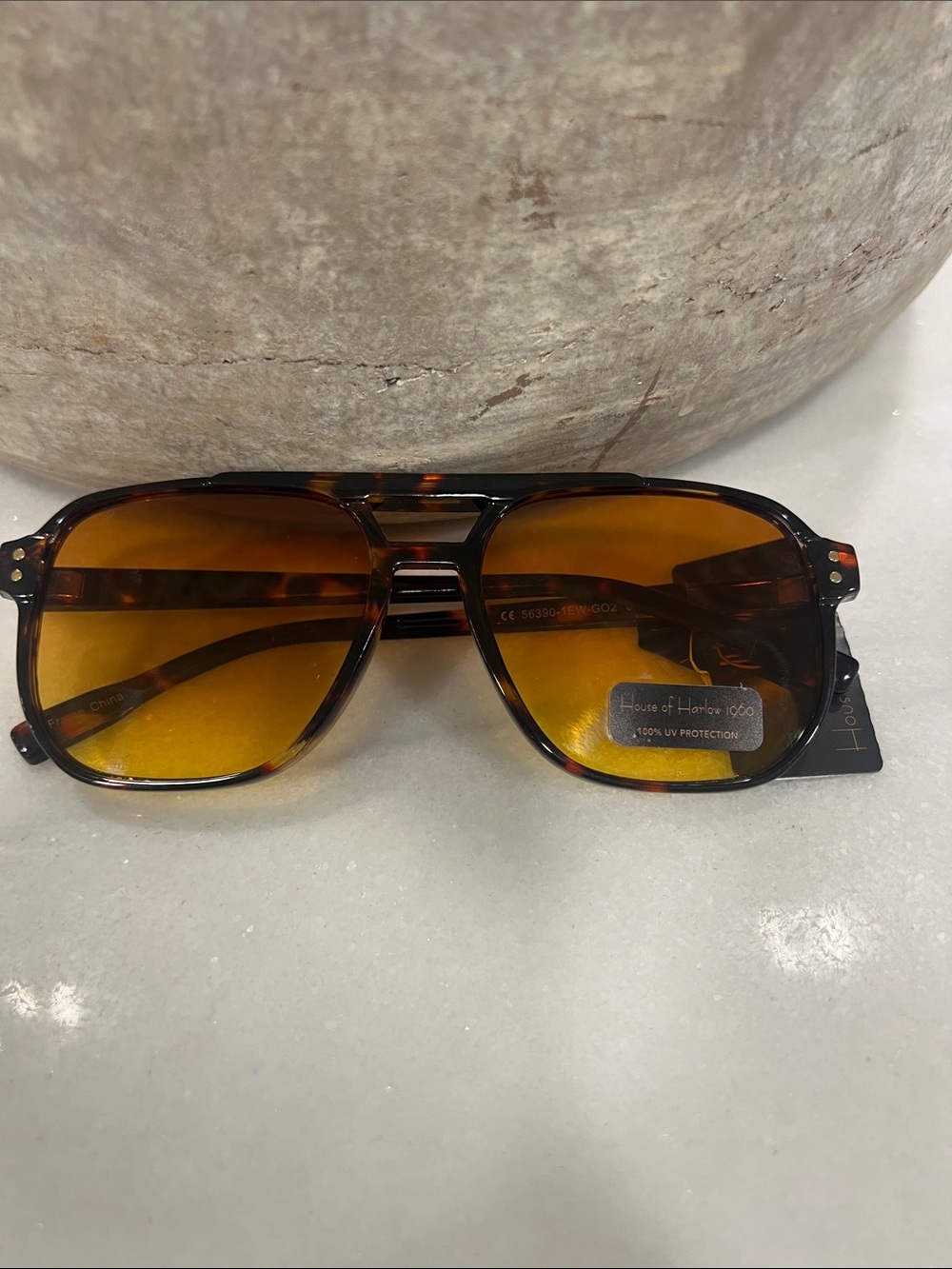 House of Harlow 1960 Tortoise Frame Amber Lenses Sunglasses
